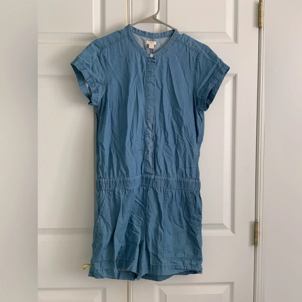 J CREW 100% Women’s Chambray Cotton Romper Size: 6